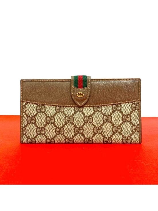 Gucci Handbags - ★SOLD★ Gucci Vintage Sherry Line GG Logo Leather Wallet Brown